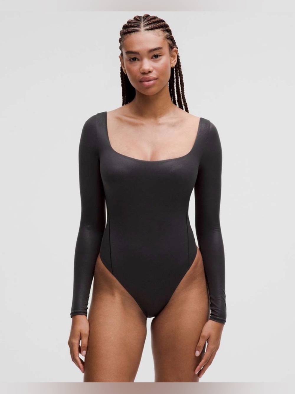 Lululemon Wundermost Ultra-Soft Nulu Square-Neck Long-Sleeve Bodysuit *Shine
